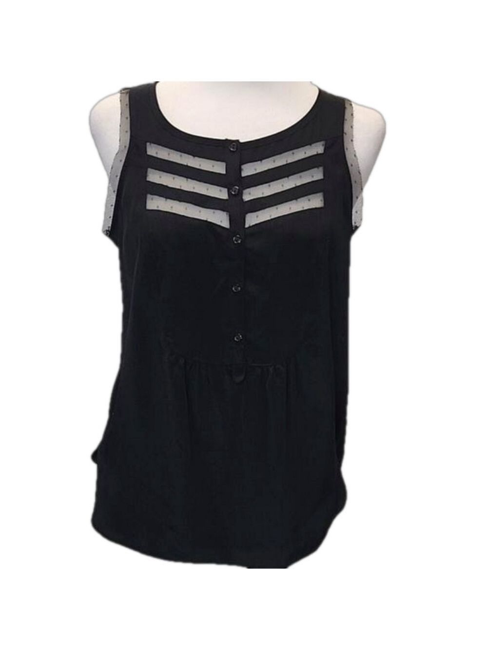 PRINCESS VERA WANG BLACK WITH LACE SLEEVELESS TOP SIZE SMALL